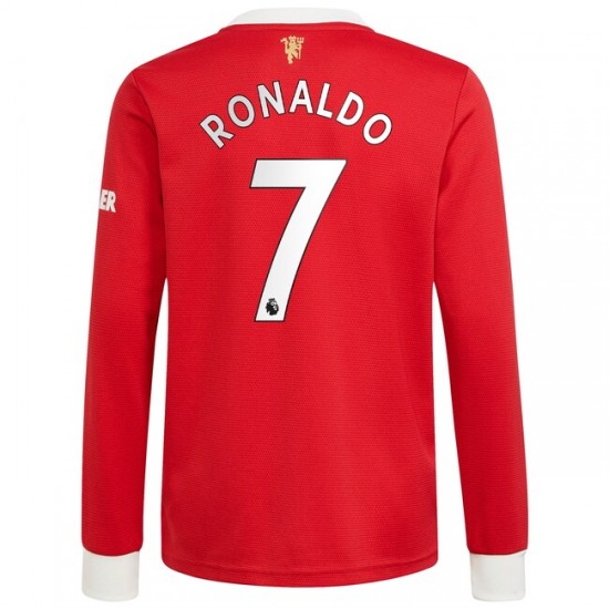 Camisola Manchester United Cristiano Ronaldo 7 Equipamento Primeiro 2021-2022 Manga Comprida